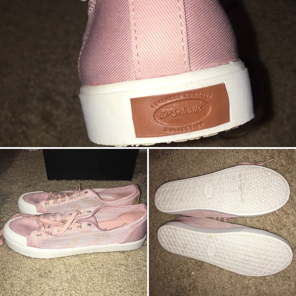 Dr. Scholls Pink/ White Vented Shoe w/Tan Accents